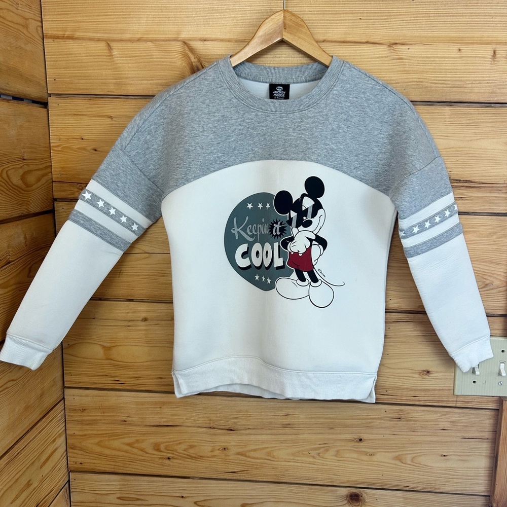 Grey White Mickey Mouse Sweatshirt Sweater Boys‎ Size 7 Disney #Disney